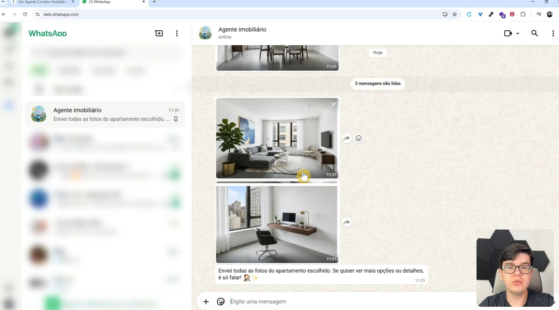 Conversa comercial automatizada por IA no WhatsApp
