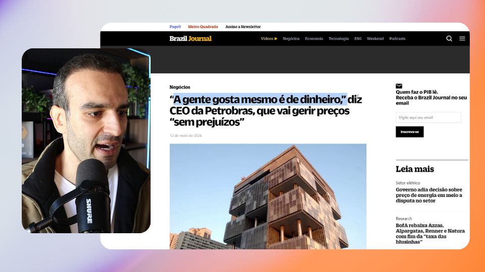Notícia sendo transformada em carrossel