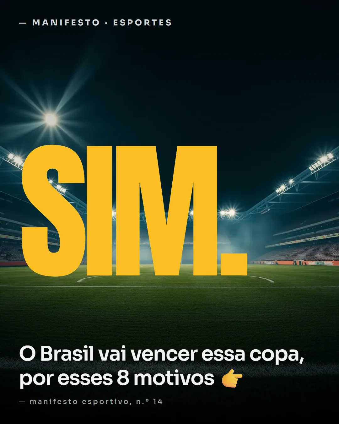 Esportes — Não, o Brasil não vai vencer essa copa.
