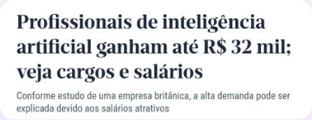 Profissionais de IA são bem remunerados